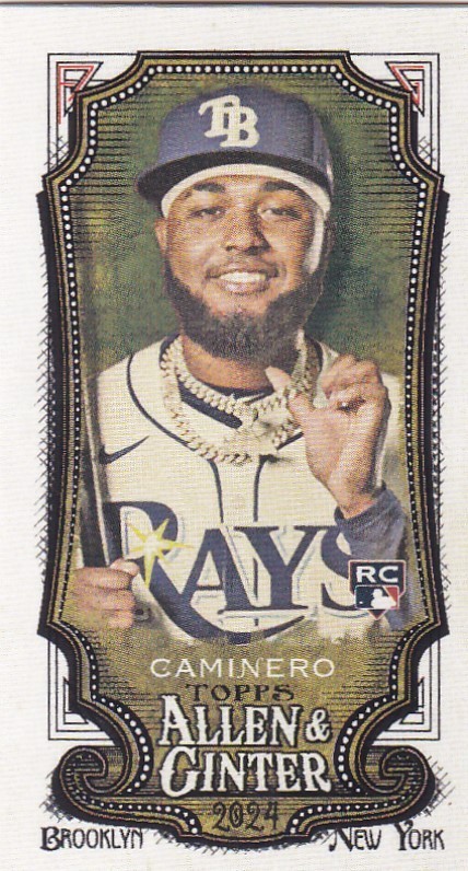 JUNIOR CAMINERO TOPPS ALLEN & GINTER ROOKIE MINI RC RAYS #92 2024 24