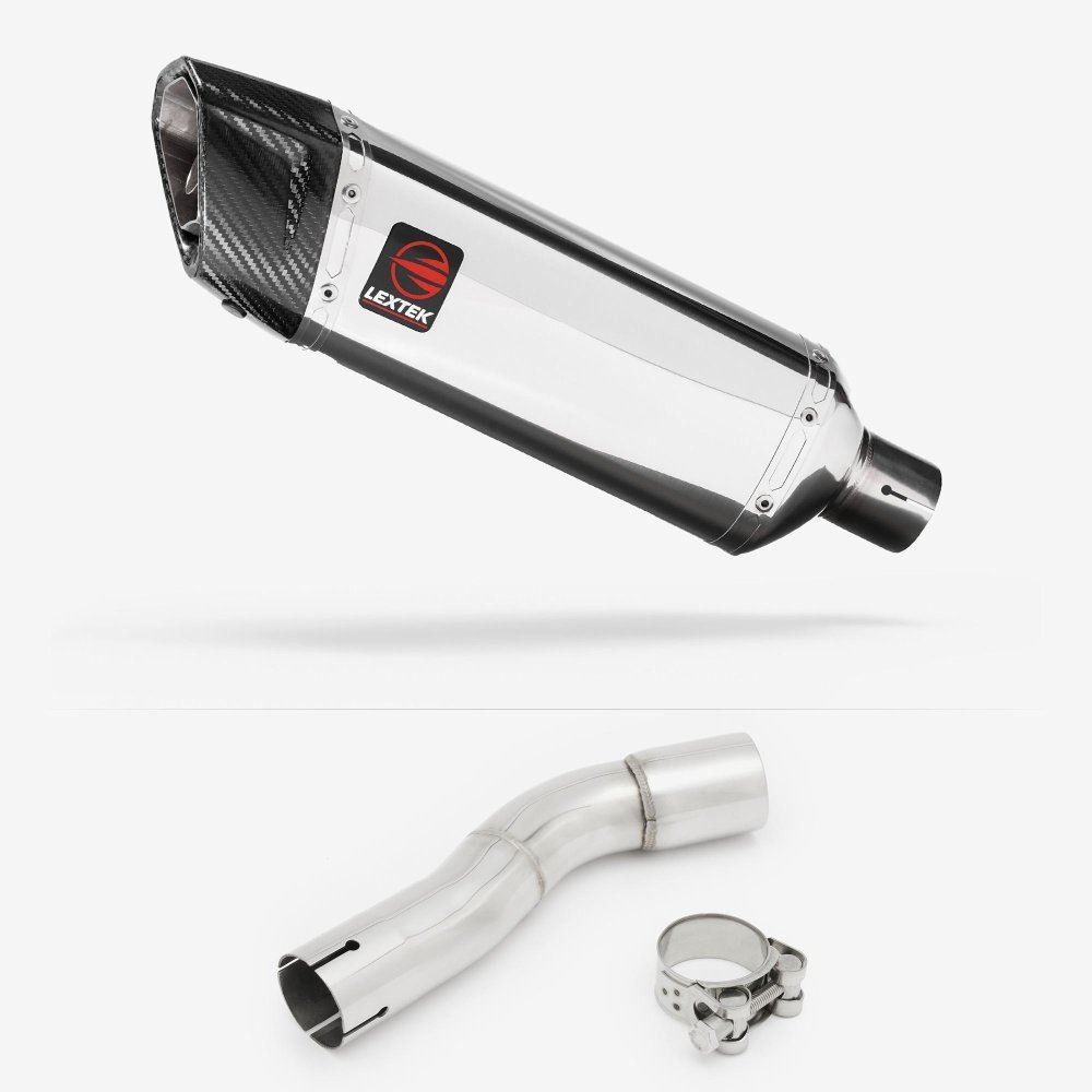 Lextek SP4 Polished Stainless Steel Exhaust 300mm for Honda CMX500 Rebel (17-19)