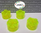 (E4/2/15) LEGO 4x 3941 Round Brick 2x2 Transparent Neon Green