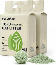 FUKUMARU Tofu Cat Litter 12LB   Clumping Cat Litter, Odor Control with Green Tea
