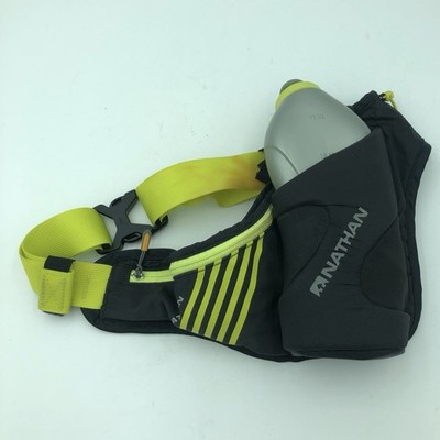 NATHAN Running Belt Fanny Pack w/  16oz Water Bottle Holder Zip Pocket Black