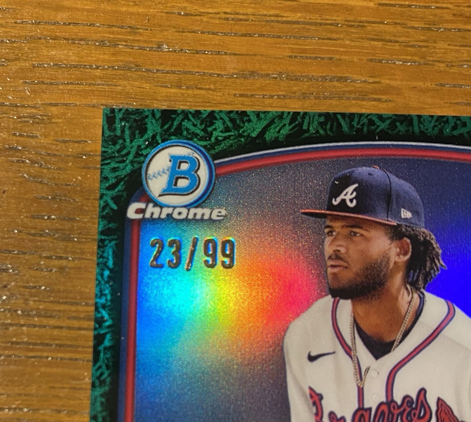 2023 Bowman Chrome /99 Ambioris Tavarez Rookie Auto #CPA-AT Green Grass Braves