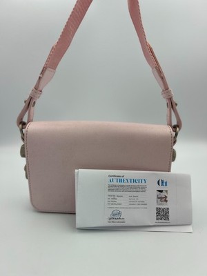 Off-White Pale Pink Binder Clip Leather Crossbody Bag  display picture 1