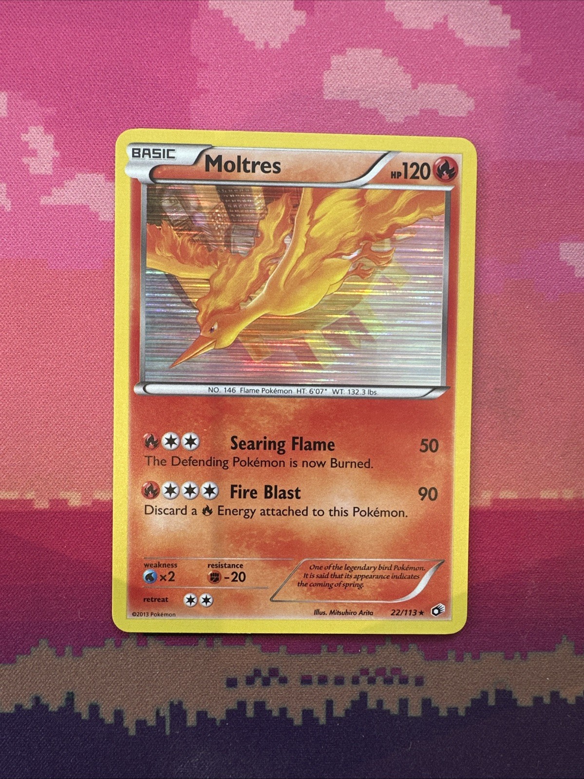 Pokemon Card Moltres Legendary Treasures Holo Rare 22/113 Near Mint