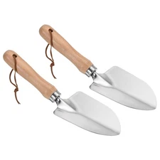 2Pcs 10.4" Garden Planting Trowel Hand Shovel Spade Digging Trowel Silver Yellow