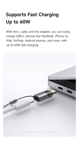Mcdodo USB-C 60W Charging Metal Adapter with Indicator Lights Lanyard Anti Loss - 第 9/12 張圖片