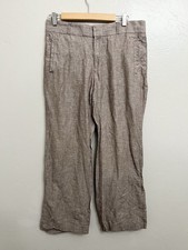 Banana Republic Martin Wide Leg Pants Brown Linen Lightweight Breathable 12