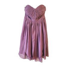 Jenny Yoo Keira Lilac Chiffon Strapless Bridesmaid Cocktail Party Mini Dress Sz6