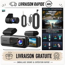 BOTSLAB Dashcam 4K Avant Arrière ADAS GPS WiFi 64 Go Kit Câblage