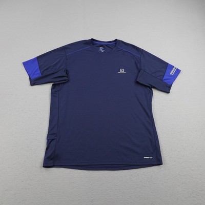 Salomon Shirt Men XL Blue Advanced Skin Active Dry Running Jogging Athletic
