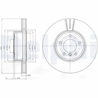 2X Bremsscheibe Delphi BG9871C FüR BMW E60 E61 E64 E63 5Er Touring 6Er 520 523