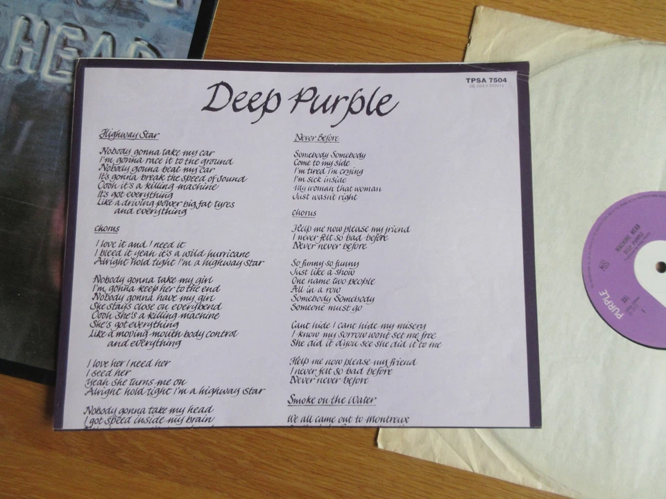 DEEP PURPLE MACHINE HEAD VINYL LP TPSA 7504 UK 1ST PRESS 1972 - Image 3 of 4