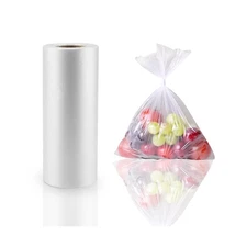 14” x 20” Food Storage Bags Roll, Clear Plastic Produce Bags for Veg