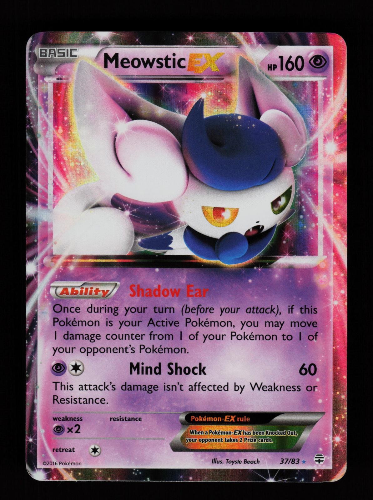 Meowstic EX 37/83 Holo EX Rare Generations Pokemon Cards