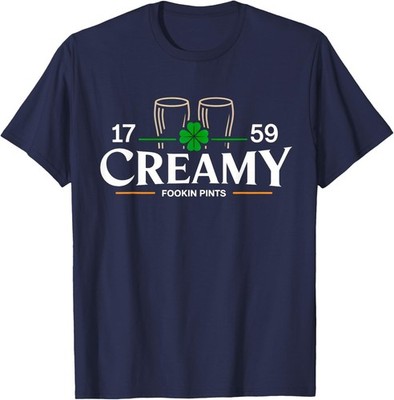 Creamy Fookin Pints Irish Drinking Saint Patricks Unisex T-Shirt