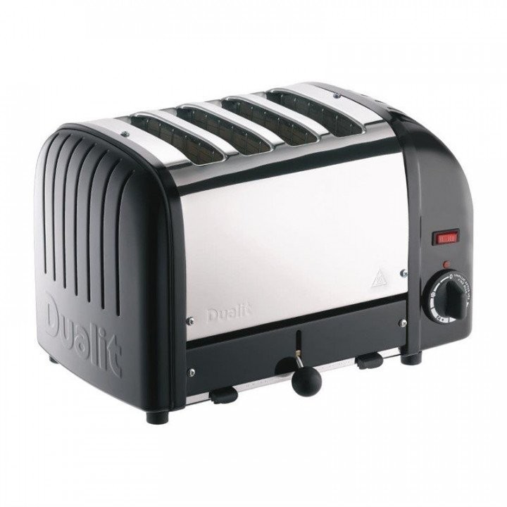 Grille-pain Dualit 40344 noir avec 4 fentes pour 130 tranches par heure
