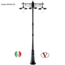 Lampione da giardino fusione alluminio Liberty AR328.C24 Made in Italy 