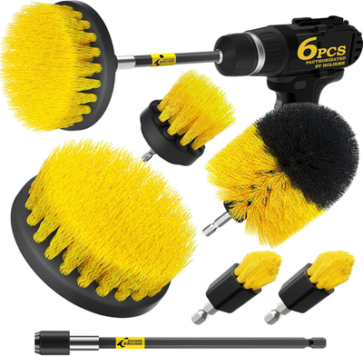 #ad 6Pack Drill Brush Power Scrubber Cleaning Brush Extended Long Attachment Set All $17.95
