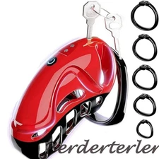 Remote Control Chastity Cage with 5 Rings Male CB Lock Sissy Abstinence Device