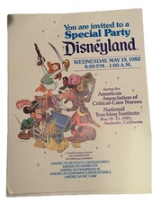 1982 Disneyland Special Party Invitation Poster AACN Nurses Conference Anaheim
