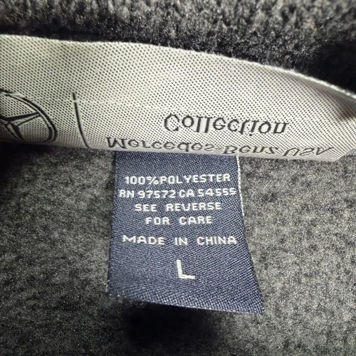 Mercedes-Benz Jacket Mens Large Gray Fleece Full Zip Stand Collar Logo Pockets image 4