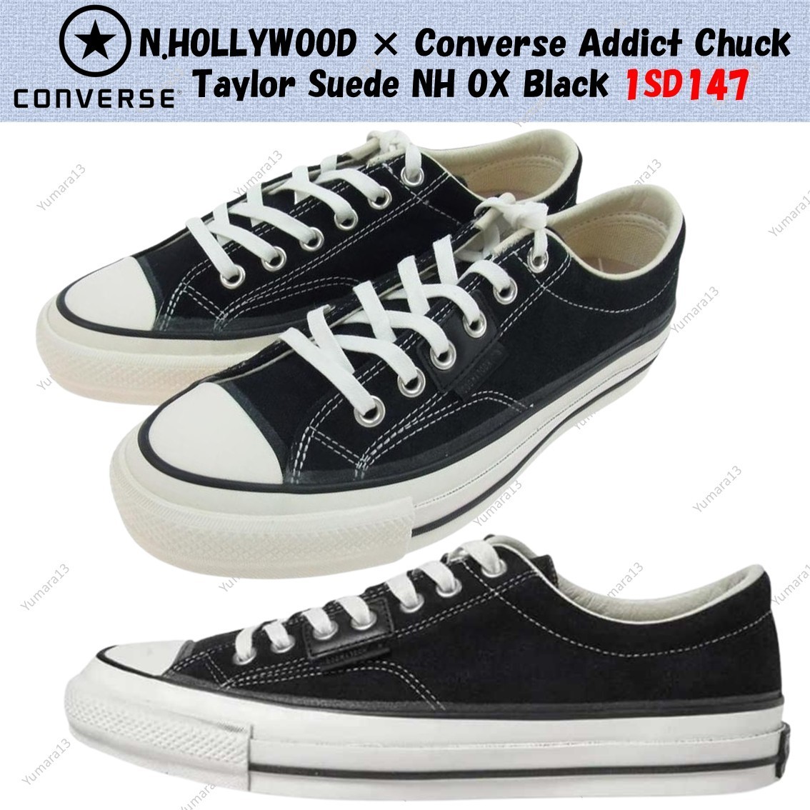 N.HOLLYWOOD × Converse Addict Chuck Taylor Suede NH OX Black