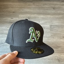 New Era 59FIFTY Oakland Athletics Black Fitted Cap Size 7 MLB Baseball