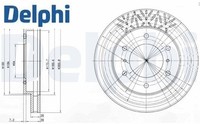 2X Bremsscheibe Delphi BG3812 2 Bremsscheiben Vorderachse Vorne FüR Mitsubishi