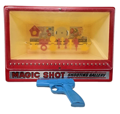 1973 Marx Magic Shot Shooting Gallery Complete w/ Gun Vintage Toy Game Works