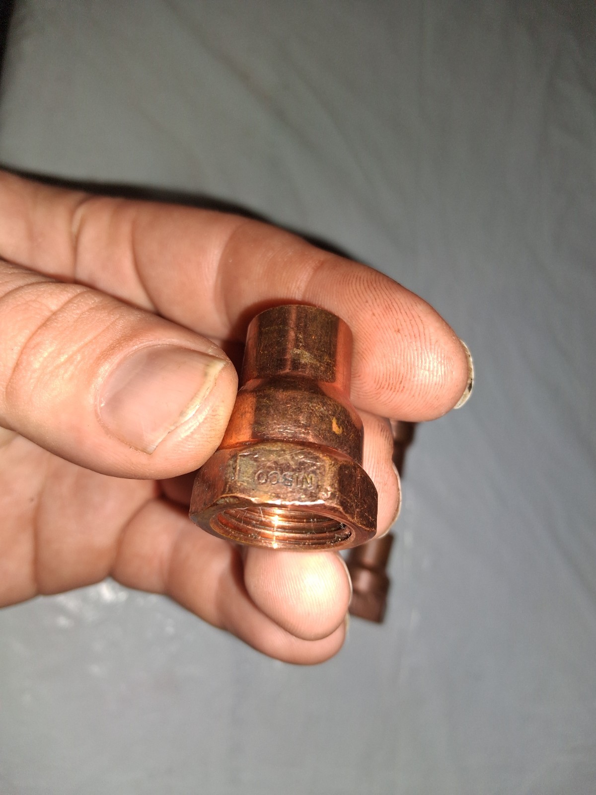 Lot of 3 Copper Female Threaded Pipe Adapters Plumbing Fittings
