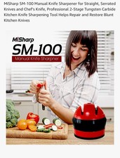 Misharp SM 100 Manual Knife Sharpener Straight ~ Professional Kitchen Appliance