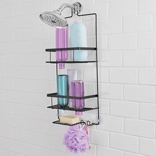 Premium Matte Black Hanging Shower Caddy W/ 2 Shelves Soap Tray