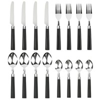 Besteckset 16 Tlg Edelstahl Schwarz Tafelbesteck Essbesteck Messer Gabel LöFfel