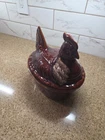 Large Vintage Hull Pottery "Chicken On A Nest" Casserole Dish