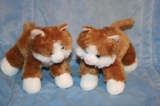 Aurora Kitten Plush Orange White Kittens Cat Sitting Stuffed Animal Toy 6  
