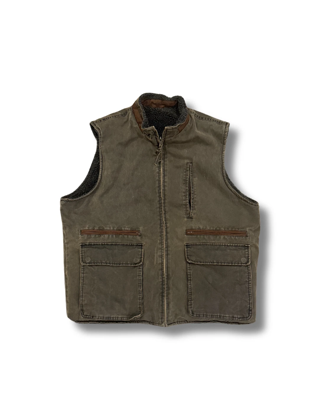 Madison Creek Teton Reversible Canvas/Sherpa Vest Men's Size XL
