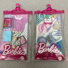 Mattel Barbie Fashion Pack Lot Of 2-Teacher Outfit Pack Plus Beach Accessories