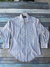 Vintage 70s Sears Perma-Prest Dress Shirt Mens 15.5x34 Striped Long Sleeve Retro