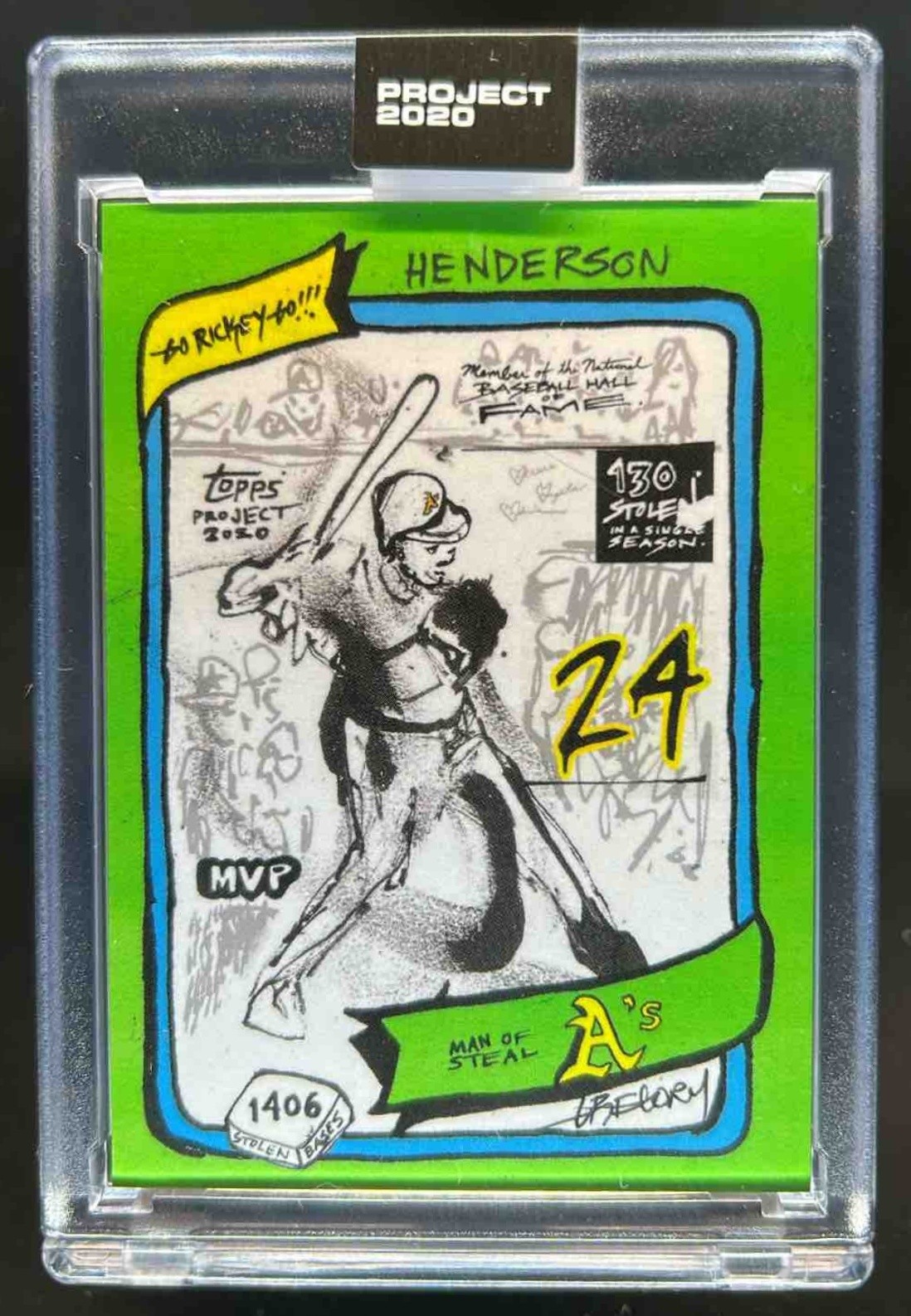 2020 Topps Project Rickey Henderson By Gregory Siff #206 Athletics