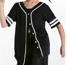Balera Oversized Baseball Jersey Black SA 4/6 Dance Costume AH9224 NEW