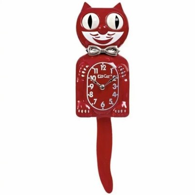 Retro Red Kitchen Edition Kit-Cat Klock Clock Chrome bow tie & clock hands