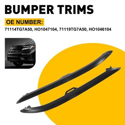 For 2019 2020 2021 2022 Honda Pilot Black Front Bumper Trims Left Right Side 2X