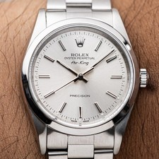 Rolex Air-King 34mm 1997 Stainless Steel Silver Dial With Box Oyster Ref. 14000