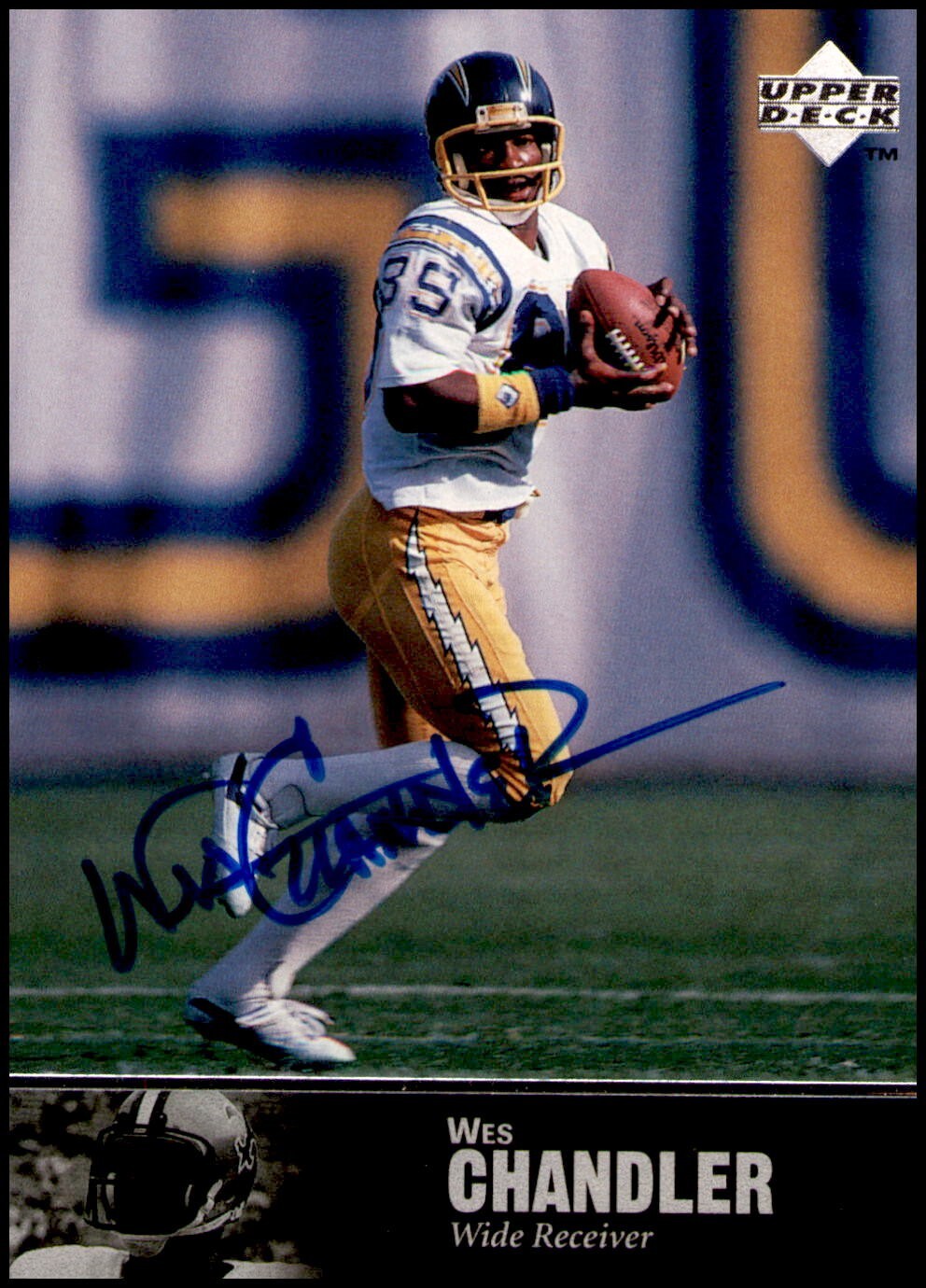 Wes Chandler 1997 Upper Deck Autographed Legends Card #AL-87 Chargers