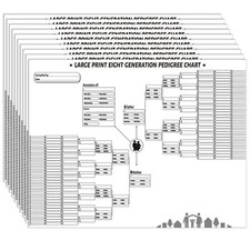 10 Pieces Family Tree Charts to Fill in Blank Genealogy Pedigree Charts for A...
