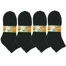 6-12 Pairs Womens Girls Solid Black Cotton Ankle School Casual Socks Size 9-11