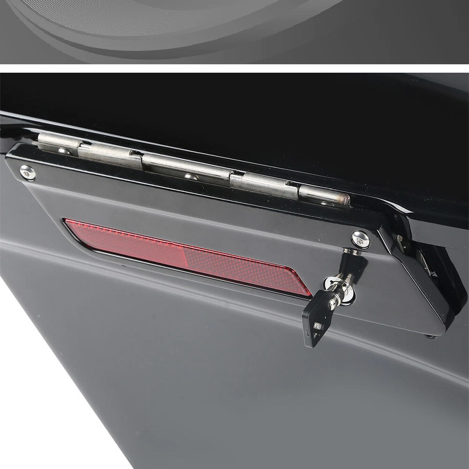 Bolsas rígidas con pestillos negras vívidas 1994 para Harley Davidson SaddleBags 1993-2013 Foto 2 de 4