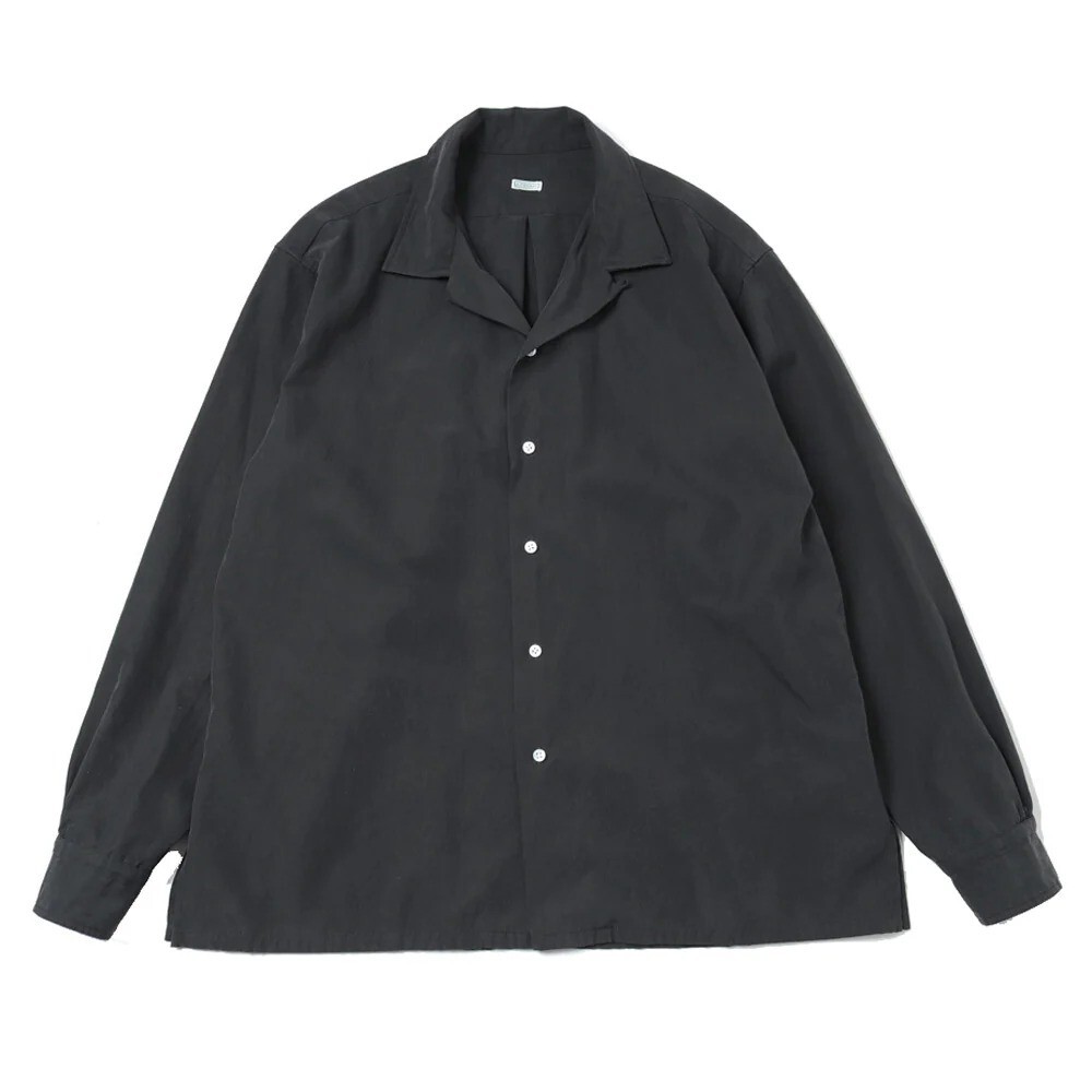 ASK availability First) A.PRESSE Silk Cotton Open Collar L/S Shirt