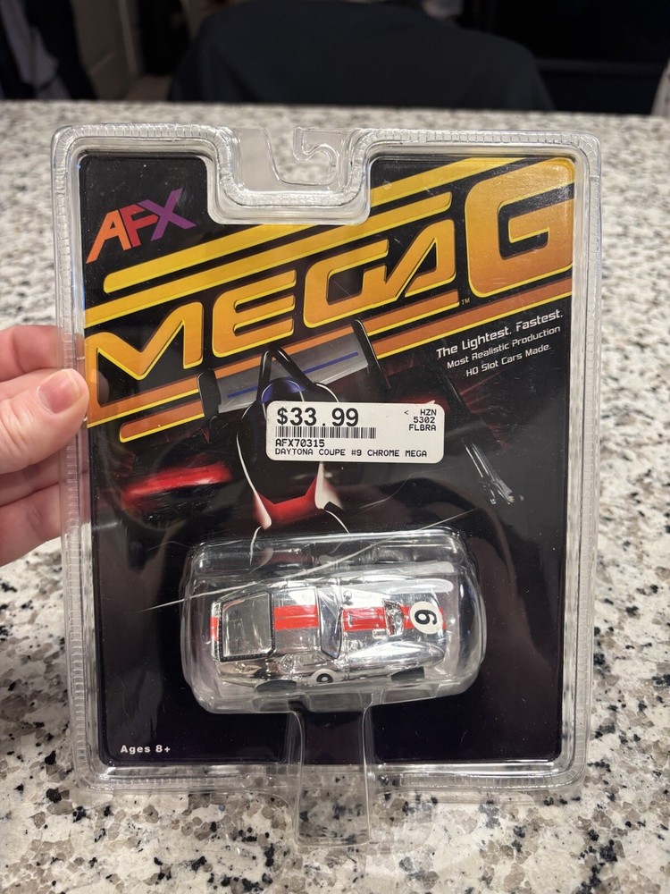 TOMY AFX Super G Plus Mega G Shelby Daytona Coupe #9 Chrome Racemasters Vintage Slot Car
