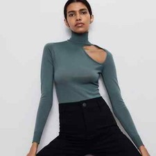 NEW Zara Cutout Shoulder Bodysuit